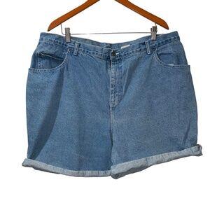 Women's Stampede Best Fit In America Denim Blue Jean Shorts Sz 24W 100% Cotton